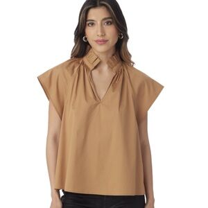 CROSBY by Mollie Burch Wilkes top in Latte Sz XXS